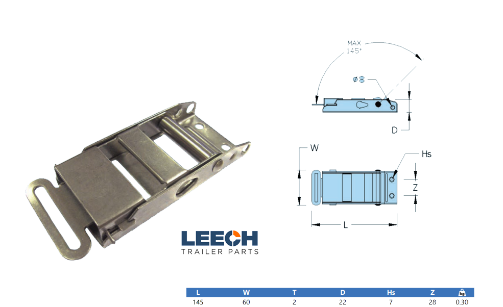 Type 86 Locking Pull Release Buckle For 48mm Webbing