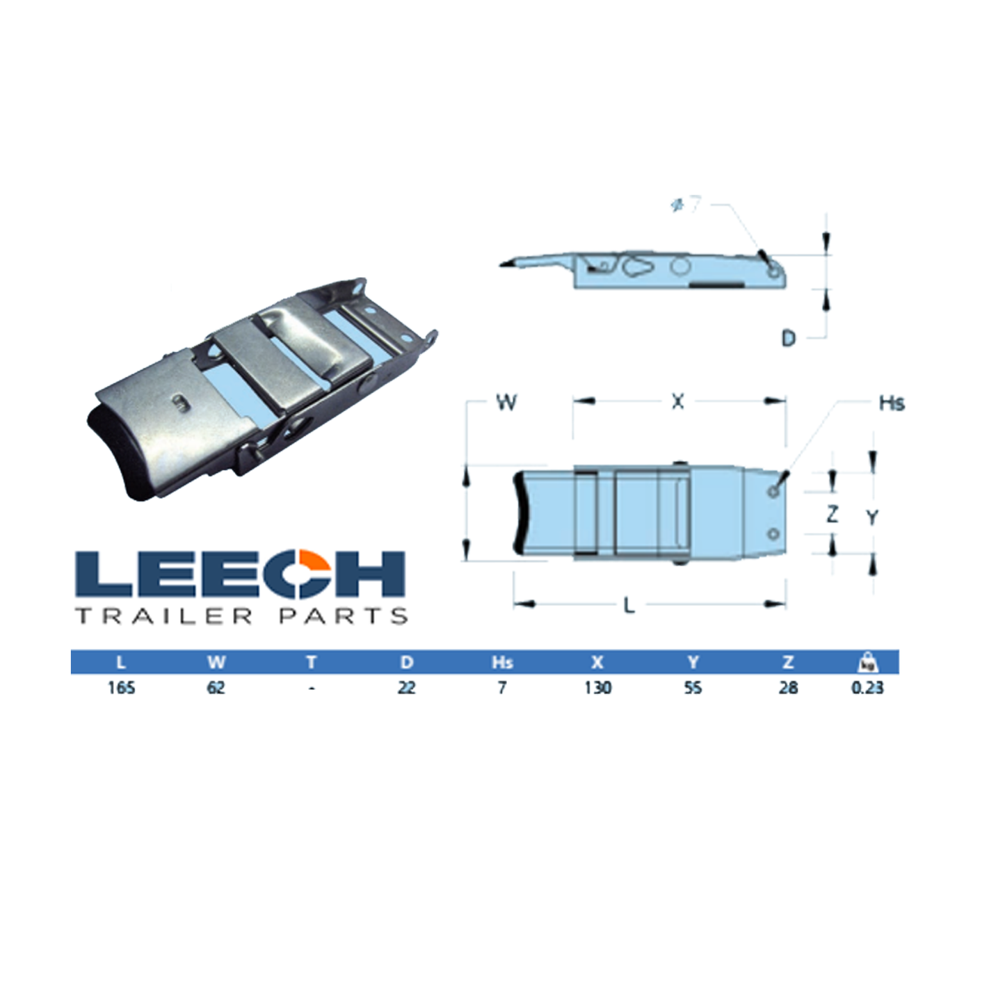 Type "75" Stainless Steel Overcentre Locking buckle