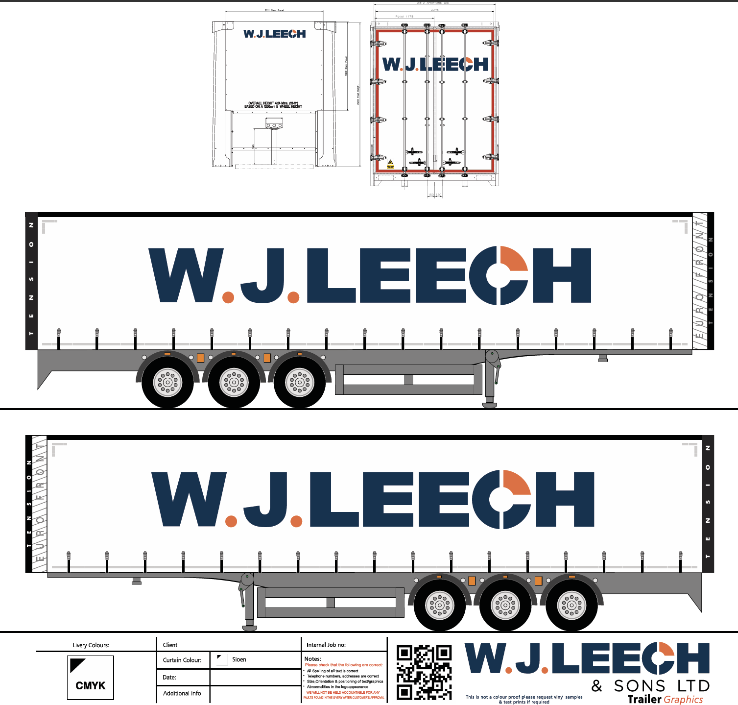 W.J. Leech trailer-graphics artwork proof