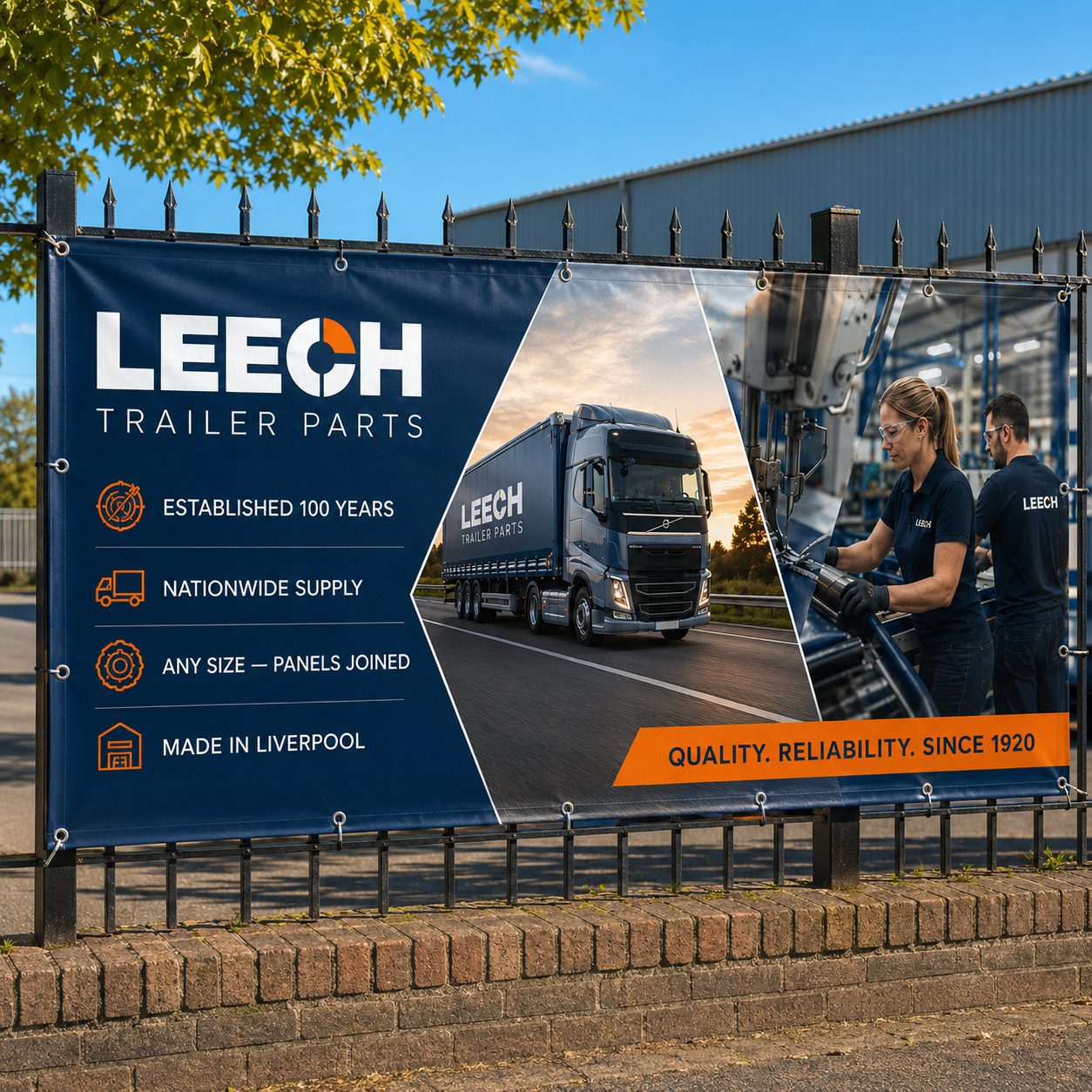 Printed PVC banner on frame
