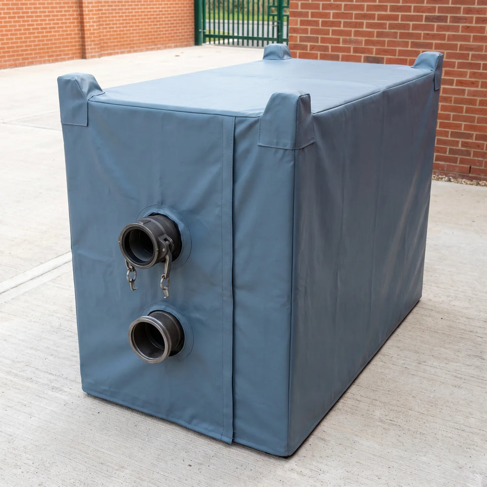 Made-to-measure equipment cover with fitted corners