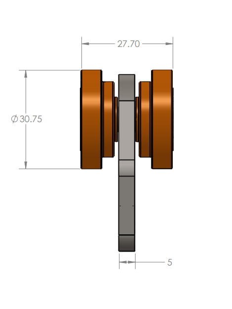 Net Hanger Orange Wheel 28mm